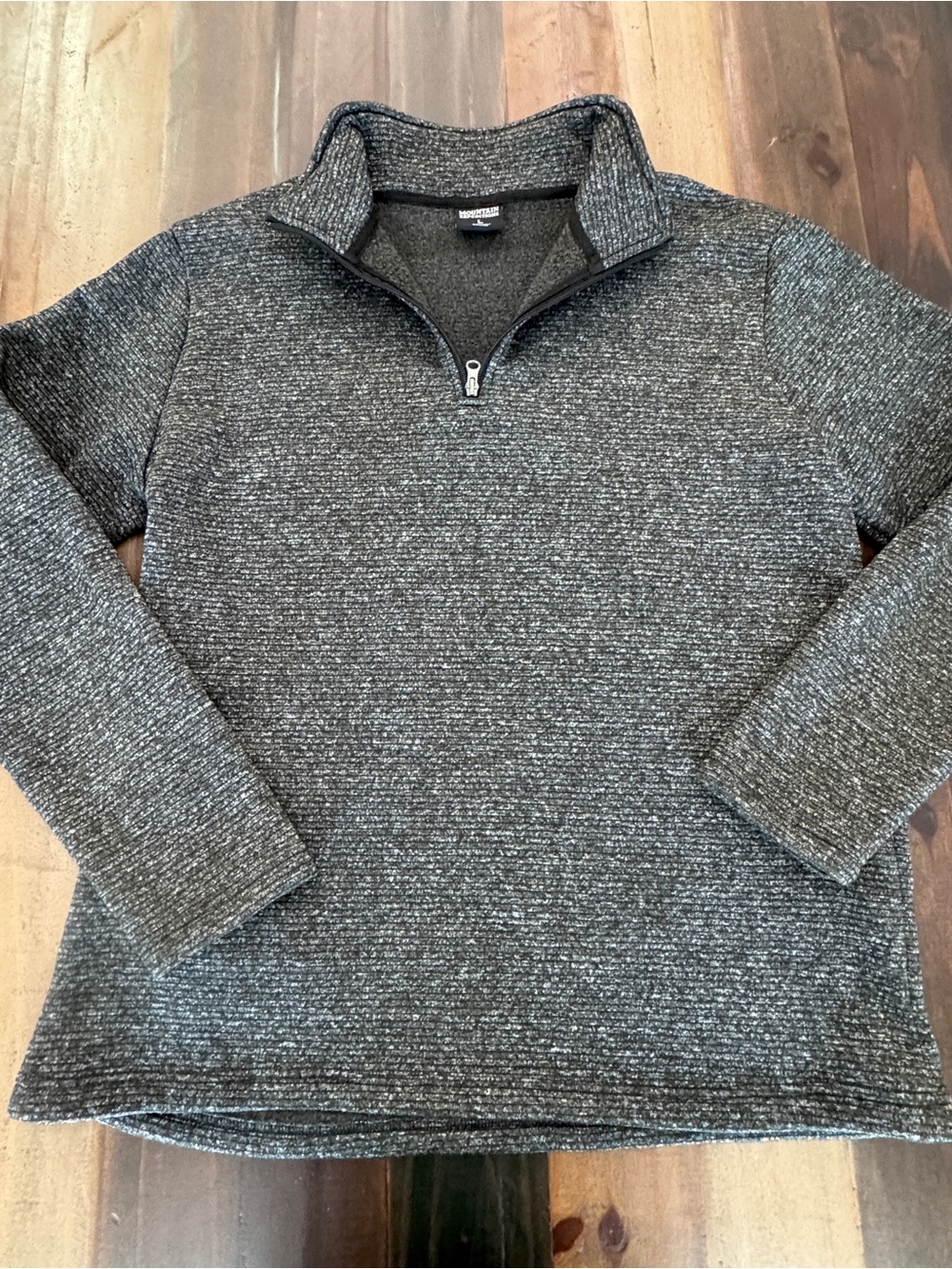 Mountain Expeditions Mens Large Gray Quarter Zip Fleece Pullover Sweater
